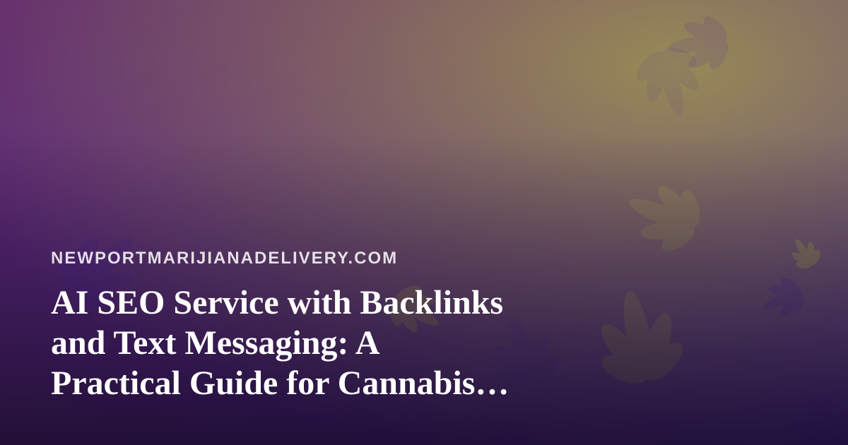 AI SEO Service with Backlinks and Text Messaging: A Practical Guide for Cannabis Delivery in Newport