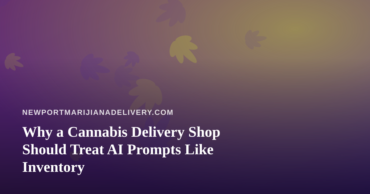 Why a Cannabis Delivery Shop Should Treat AI Prompts Like Inventory
