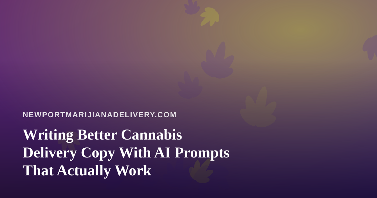 Writing Better Cannabis Delivery Copy With AI Prompts That Actually Work